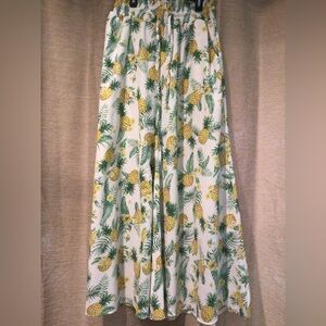 Tropical Pineapple Print Palazzo Pants